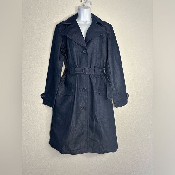 GAP Jackets & Blazers - Vintage Gap Y2K Trench Duster Coat Jacket Size M 2001 Goth With Belt Academia